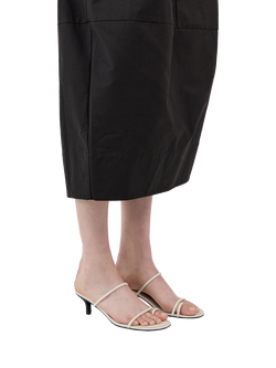 St. Agni Leather Minimal Strap Kitten Heel Sandals, Cream - view 2, Cream