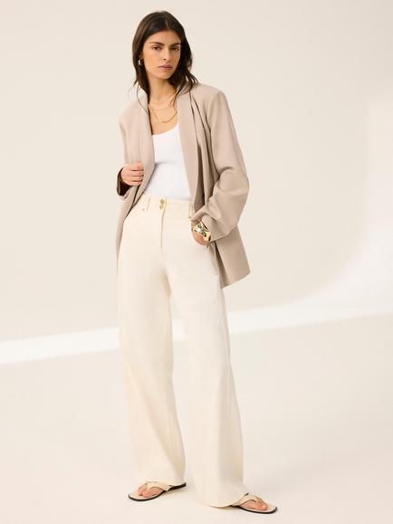 Mint Velvet Single Breasted Blazer, Natural, Natural