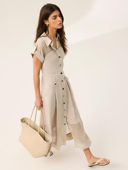 Mint Velvet Utility Shirt Dress, Brown Camel - view 2, Brown Camel