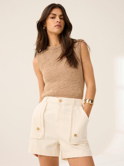 Mint Velvet Pocket Detail Shorts, White Ivory - view 2, White Ivory