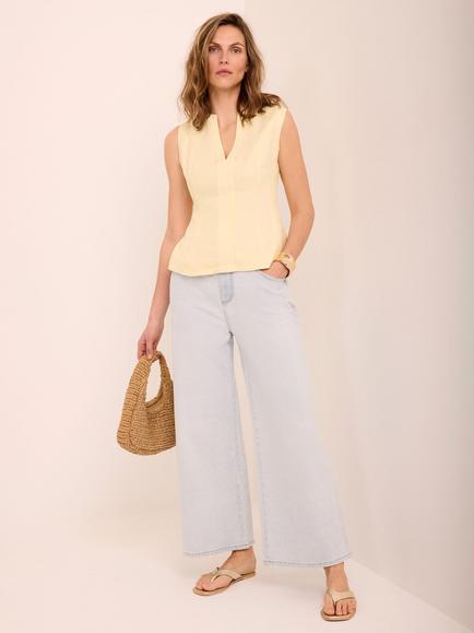Mint Velvet Wide Leg Ankle Jeans, Blue, Blue