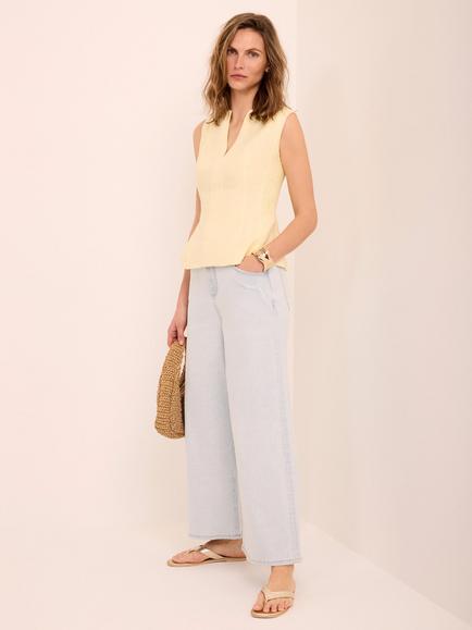 Mint Velvet Wide Leg Ankle Jeans, Blue - view 2, Blue