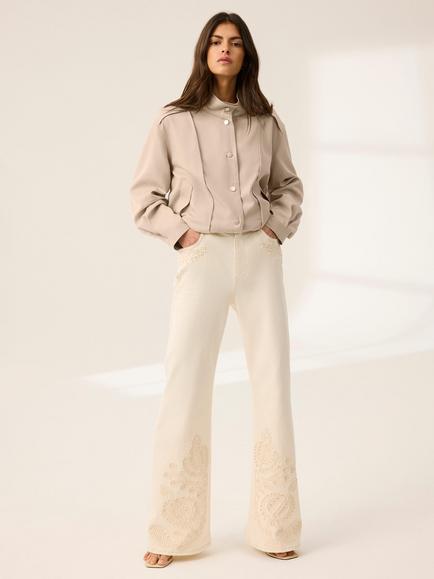 Mint Velvet Flared Jeans, Natural Cream, Natural Cream