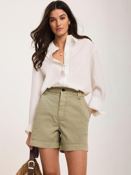 Mint Velvet Utility Chino Shorts, Green Khaki, Green Khaki
