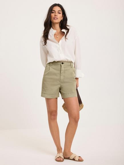Mint Velvet Utility Chino Shorts, Green Khaki - view 2, Green Khaki