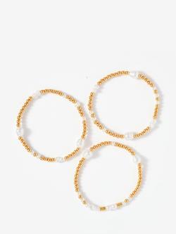 Mint Velvet Friendship Bracelet, Pack of 3, Gold, Gold