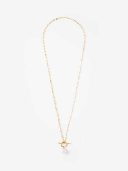 Mint Velvet Pearl Drop Lariat Necklace, Gold, Gold