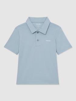 Reiss Kids' Tello Logo Polo Shirt, Soft Blue, Soft Blue