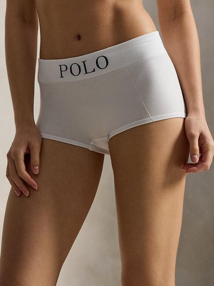 Polo Ralph Lauren Ribbed Seamless Short Knickers, White