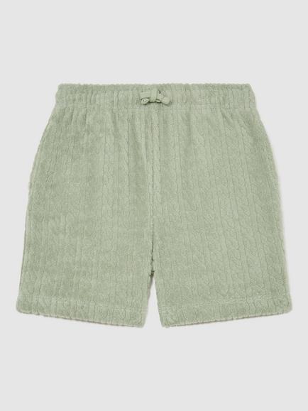 Reiss Kids' Tide Towelling Shorts, Sage