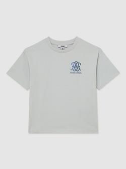 Reiss Kids' Barrett Short Sleeve T-Shirt, Pale Blue, Pale Blue