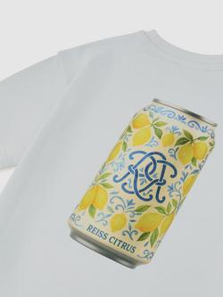 Reiss Kids' Barrett Short Sleeve T-Shirt, Pale Blue - view 2, Pale Blue