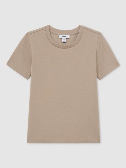 Reiss Kids' Bradley Interlock T-Shirt, Stone, Stone