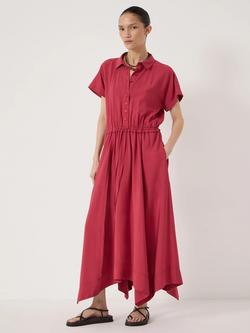 HUSH Lila Shirt Midi Dress containing LENZING™ ECOVERO™ Viscose, Ruby Red, Ruby Red
