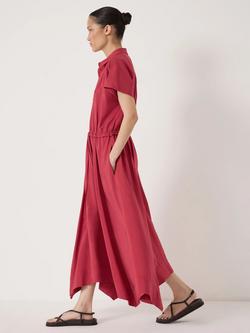 HUSH Lila Shirt Midi Dress containing LENZING™ ECOVERO™ Viscose, Ruby Red - view 2, Ruby Red