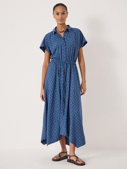 HUSH Lila Seashell Shirt Midi Dress containing LENZING™ ECOVERO™ Viscose, Navy, Navy
