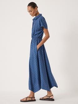 HUSH Lila Seashell Shirt Midi Dress containing LENZING™ ECOVERO™ Viscose, Navy - view 2, Navy