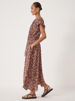 HUSH Zuri Sunset Floral Midi Dress, Multi - view 2, Multi