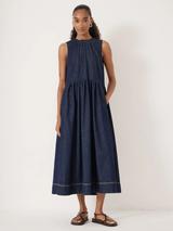topshop denim sleeveless maxi dress in dirty blue Topshop Sleeveless Denim Maxi Dress In Dirty Blue - 35% Off