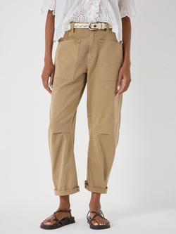 HUSH Cordi Barrel Leg Trousers, Stone Brown