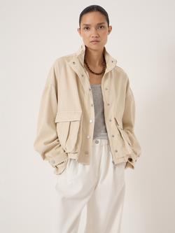 HUSH Melinda Supersoft Denim Funnel Neck Jacket, Sand