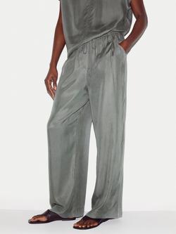Jigsaw Cupro Rich Relaxed Fit Trousers, Khaki, Khaki