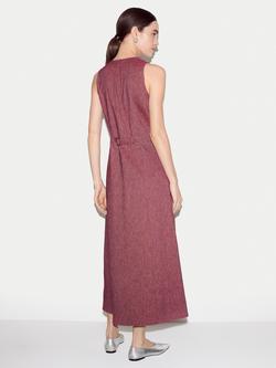 Jigsaw Chambray Waistcoat Dress, Red - view 2, Red