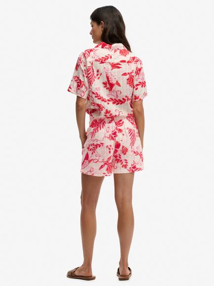 Superdry Floral Beach Shorts, Red/White - view 2, Red/White