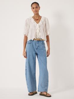 HUSH Koa Cotton Broderie Blouse, White - view 2, White