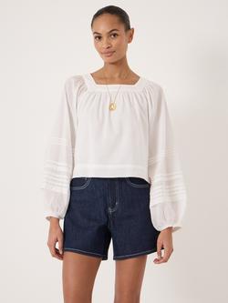 HUSH Raye Textured Sleeve Top, White, White