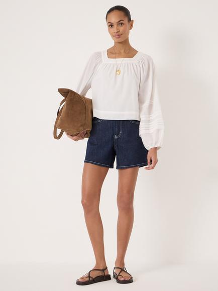 HUSH Raye Textured Sleeve Top, White - view 2, White