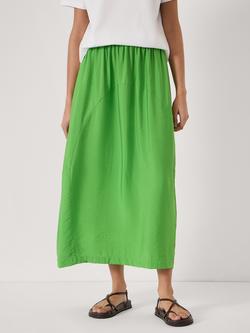 HUSH Liddie A-Line Midi Skirt containing LENZING™ ECOVERO™ Viscose, Bright Green, Bright Green
