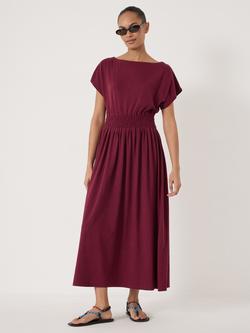HUSH Fiya Midi Dress, Maroon Red, Maroon Red