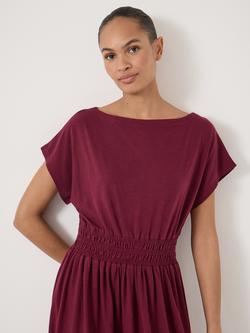 HUSH Fiya Midi Dress, Maroon Red - view 2, Maroon Red