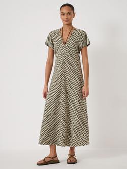 HUSH Grace Air Flow Blurred Lines Maxi Dress containing LENZING™ ECOVERO™ Viscose, Green, Green