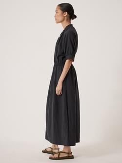 HUSH Isla Short Sleeve Midi Dress, Navy Blue - view 2, Navy Blue
