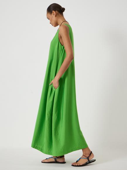 HUSH Liddie Air Flow Barrel Tank Dress containing LENZING™ ECOVERO™ Viscose, Bright Green - view 2, Bright Green