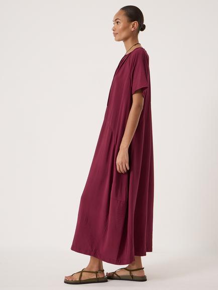 HUSH Liddie Barrel Tank Dress containing LENZING™ ECOVERO™ Viscose, Maroon Red - view 2, Maroon Red