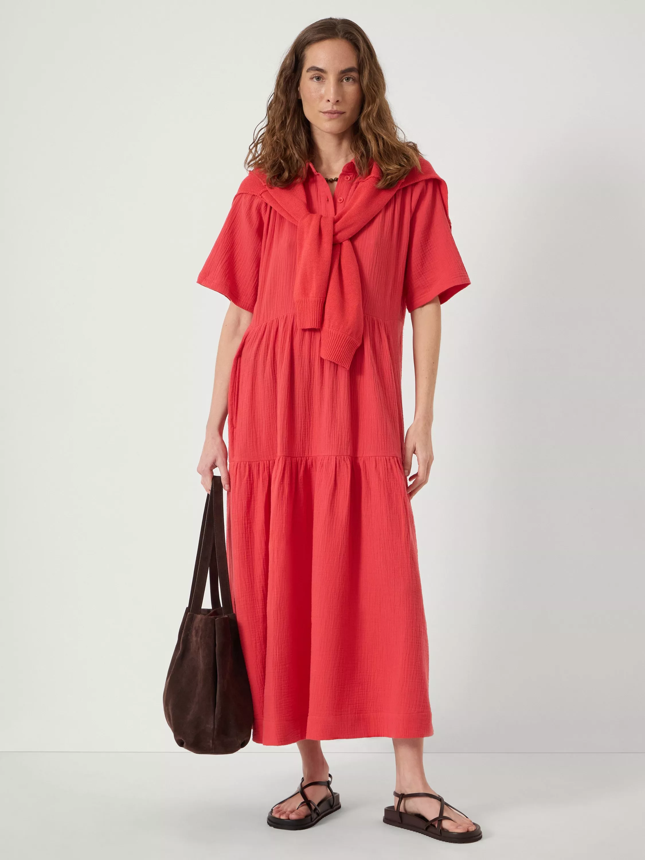 open lace back dress Novelty Sweatshirt Dress-Strawberry Tart Red