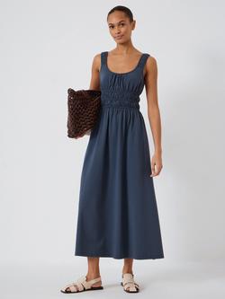 HUSH Mirelle Cotton Blend Maxi Dress, Navy Blue, Navy Blue