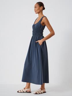 HUSH Mirelle Cotton Blend Maxi Dress, Navy Blue - view 2, Navy Blue