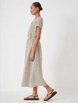 HUSH Nika Striped Smocked Waistband Midi Dress - view 2, Green/ White