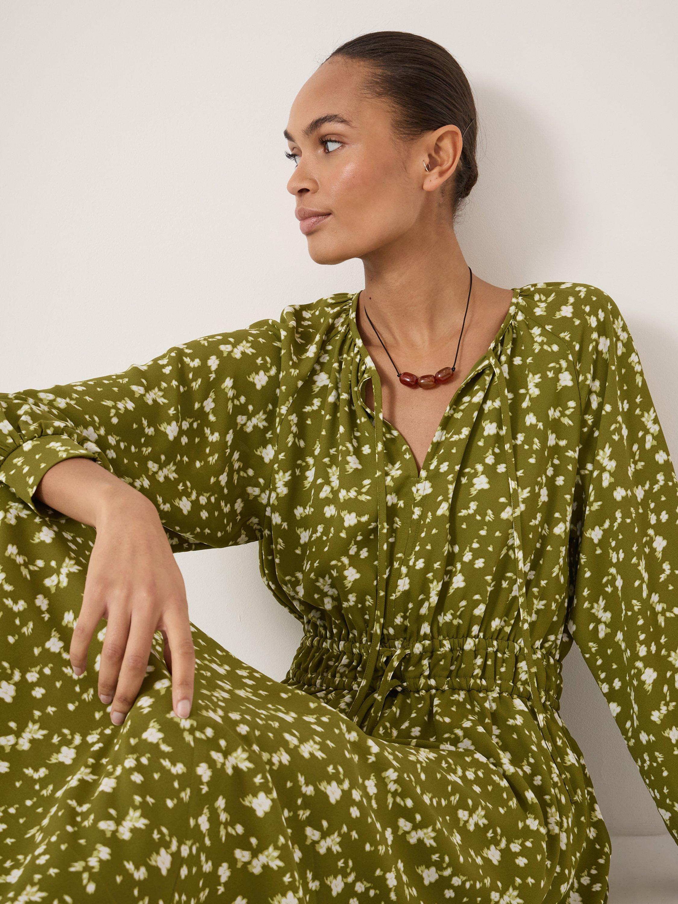 hush green dress Hush Women's Ruffled Long Sleeve Mini Dress