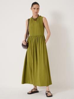 HUSH Romy Sleeveless Midi Dress, Dark Olive Green, Dark Olive Green