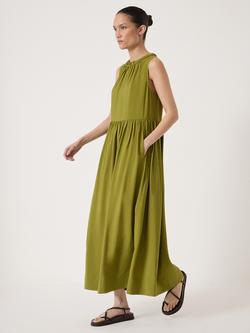 HUSH Romy Sleeveless Midi Dress, Dark Olive Green - view 2, Dark Olive Green