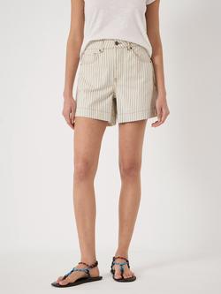 HUSH Striped Denim Shorts, Ecru, Ecru