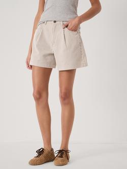 HUSH Larissa Stripe Denim Shorts, Ecru, Ecru