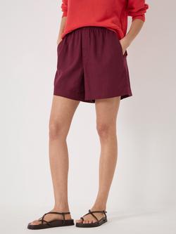 HUSH Luce Pull On Shorts containing LENZING™ ECOVERO™ Viscose, Maroon Red, Maroon Red