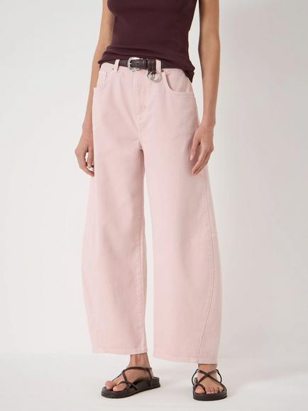 HUSH Wide Leg Cropped Jeans, Light Pink, Light Pink