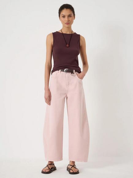 HUSH Wide Leg Cropped Jeans, Light Pink - view 2, Light Pink